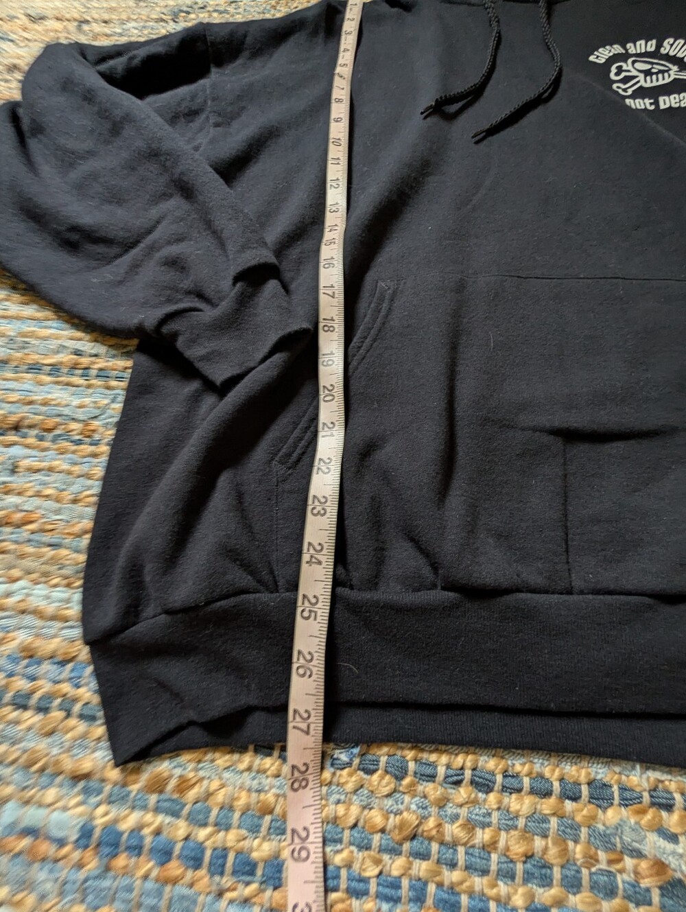 Clean and Sober Not Dead Skull Graphic Hoodie XL Black Recovery Sweatshirt - Picture 3 of 7